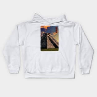 Chichen Itza - White Kids Hoodie